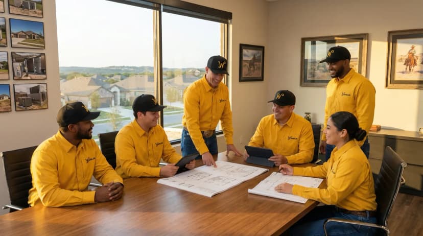 Wrangler Air Conditioning team meeting - locally owned San Antonio HVAC company